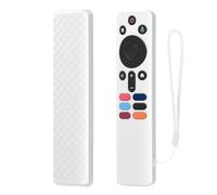 1PCS Remote Control Silicone Case Cover Compatible for XIAOMI XMRM-N5, Smart TV Remote Control Non-slip Sleeve Housing Shell Cover Holder(Case Only) (White)