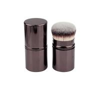 1pcs Retractable Blush Brush Kabuki Foundation Brush Soft Fluffy Powder Contour Makeup Brushes Portable Makeup Tools,Coffee,One size