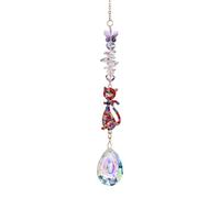 1Pcs Rhinestones Crystal Cat Shaped Suncatchers Outdoor Window Hanging Garden Decorations Ornaments Gifts for Women