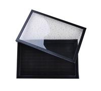 1pcs Ring Display Box Transparent Lid for Ring | Large Capacity Cardboard Cufflink Jewelry Tray Ring Showcase For Women(Black)