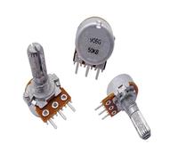 1PCS RK163 B10K B50K B100K 16-Type Audio Amplifier Amp Single-unit Rotary Potentimeter 20mm axis NWPNLXEA(50K Ohm)