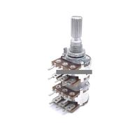 1PCS RK163 Flower axis 20mm 12PIN B50KX4 B100KX4 Audio 4 Channels Volume Potentiometer WH148 B50K B100K NWPNLXEA(50K Ohm)