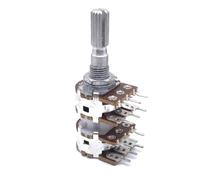 1PCS RK163 Flower axis 25mm 12PIN B50KX4 B100KX4 Audio 4 Channels Volume Potentiometer WH148 NWPNLXEA(100K Ohm)