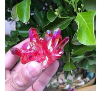 1pcs Rose Flame Aura Quartz Crystal Cluster Ornaments Gemstone Stone