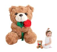 1Pcs Rose Teddy Bear, Cute Teddys Bear for Girlfriend, Rose Bear Plush Toy, Personalised Teddy Bears for Valentine’s Day, Anniversary, Birthday, 20 cm Soft Plush Gift