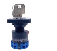 1PCS Rotary Cam Switch LW26-20YS5 Single Hole Installation 22.3mm With Key Power Control Motor Changeover Selector 20A Silver Contact(3P 12Terminals-102)