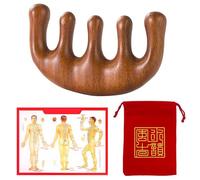 1Pcs Sandalwood Scalp Massager, Made of Sandalwood with a Massage Comb. Sandalwood Gua Sha Massage Comb is Also Included. It is a Scalp Massage Wooden Tool Suitable for Both Women and Men.