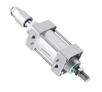 1pcs SCJ32*50/75/100/150/200-50-S Standard Air Pneumatic Cylinder Adjustable Pistons Double Rod Reset Seal Dust-Proof(Stroke 200-300mm,SCJ40)