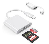 1pcs SD Card Reader for iPhone iPad,SD to USB C Adapter,USB C SD Card Reader for MicroSD/SD,2 in 1 SD/TF Camera Memory Card Compatible with iPhone/iPad/Macbook/Android Phones/Camera,Plug and Play