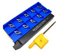 1pcs SDJCR1010H07 SDJCR1212H07 SDJCR1616H07 SDJCR2020K07 Indexable Carbide Turning Tool Holder with 10Pcs DCGT070204 Inserts for Turning Grooving(SDJCR1010H07)