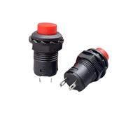 1Pcs Self locking button DS-228 DS228 12mm Lock Latching OFF- ON Push Button Switch maintained pushbutton switches(Red,Self locking)