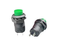1Pcs Self locking button DS-228 DS228 12mm Lock Latching OFF- ON Push Button Switch maintained pushbutton switches(Green,Self locking)