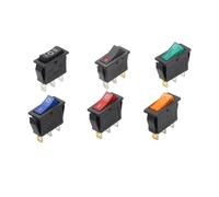 1pcs Self-locking Rocker Switch ON-OFF 2 Position 3 Pin Electrical equipment With Light Power Switch 16A 250VAC/ 20A 125VAC(Red)