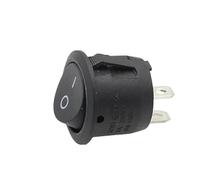 1Pcs Self-locking Round Type Switch AC 6A/250V 10A/125V 2P ON-OFF SPST 2 Pin Circle Rocker Switch(Black)