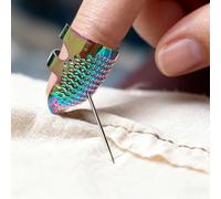 1pcs Sewing Thimbles,Weaving Needle Quilting Craft Accessories DIY Tools Metal Sewing Fingertip Protectors Thimbles,Colorful,S