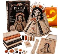 1Pcs Sewn Craft Skeleton Witch Doll DIY Kit,Halloween Sewing Craft Kits20cm
