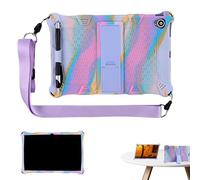 1PCS Silicone Case 10.1 Inch Tablet Case Universal Hybrid Case Colorful Purple Case with Pen Shoulder Strap for TECLAST Tab OSCAL Tab BENEVE 10" HiGrace 10" Blackview Tab7/8 WIFI HotLight Tab