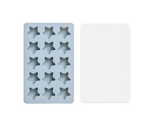 1Pcs Silicone Ice Cube Trays Mould, Star Shaped Chocolate Mold Cute Mini Ice Cube Trays Easy Release Ice Making Mold for Whisky Cocktails Beer and Drinks, Blue