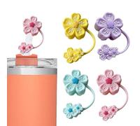1Pcs Silicone Straw Cover for Stanley Cup 40&30 Oz Accessories, 10mm Cute Flower Straw Covers Cap for 40 oz Tumblers, Reusable Straw Topper for Tumblers