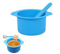 1pcs Silicone Warm Wax Pot Liner,Reusable Silicone Wax Warmer Liner With A Stirring Rod,Collapsible Silicone Wax Warmers Liner Wax Pot Liner,for Home or Beauty Shop to Melting Wax Hair Removal(Blue)