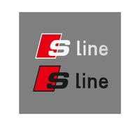 (1PCS Silver-Black) Car Body Trunk Window Decoration Sticker Auto Accessories for Audi Sline