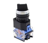 1Pcs Silver Contact 22mm 2/3 Positions Rotary Button Switch Selector Knob Switches LA38-11X2 20X3 Momentary Latching 1NO 1NC/2NO 2NC(Black,Self-Locking)