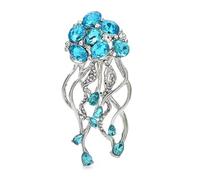 1pcs Simulation Blue Jellyfish Brooches For Women Unisex Party Office Brooch Pins 6.2cmx2.9cm,silver,6.2cmx2.9cm