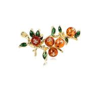 1pcs Simulation Enamel Pins For Women Lady Vintage Brooches Coat Suit Buckle Brooches,Orange,2.8cmx5.2cm