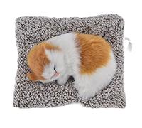 1Pcs Simulation Furry Sleeping Cat Figurine,Realistic Plush Baby Calico,Fluffy Decor for Home Office Synthetic Kitten, Photo Props,Car Table Ornament Decoration