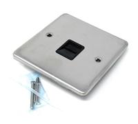 1pcs. Single BT Telephone Secondary Slave Socket Faceplate, Stainless Steel Plate, Screws Included