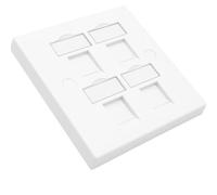 1pcs Single Gang 4-Port Modular Keystone Insert Empty Faceplate Compatible with Cat5e, Cat6, Cat7, Cat8, Cat9 Modules, for Home and Office