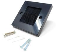 1pcs. Single Gang Brush Wall Outlet Cable Entry Plate, Tidy Mount Faceplate, Black (Screws Included)