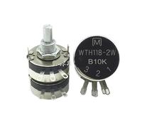 1pcs，Single-loop carbon film double-layer potentiometer，WTH118-2W 1A，1K 2.2K 4.7K 10K 22K 47K 100K 220K 470K 680K 1M，6Pin(22K Ohm)