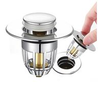 1Pcs Sink Plugs Bathroom Plug, Sink Plug Replacement, Universal sink stopper, Pop up basin plugs, Stainless Steel Bathroom Basin Plug Pop Up Plugs for Wash Basin Or Kitchen And Basin, Bathroom, Bath