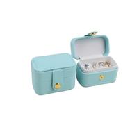 1Pcs Small Travel Jewelry Box Mini Portable Storage Organizer Case Ring Hold For Multiple Stud Earring For Vacation,Travel(Green)