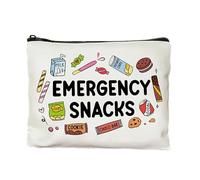 1PCS Snack Bags, Emergency Snacks Bag, Canvas Bag, Snacks Cosmetics Travel Pouches for Toiletries Snack Pouch Portable Canvas Zipper Pouch Gifts for Mom Daughter Wife Friends