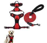 1pcs Soft Padded Dog Harness, Anti-Pull Dogs Harness with Step-In Design, Breathable Dog Harness Medium Small or Large for Relaxed Walking, Pet Vest Harness for Running, Hiking & Training (Red, M)