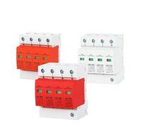 1Pcs SPD 4P Surge Protector Low Voltage AC Distribution Household Protection Device Arrester Power Switch Module LBO(4P 385V AC,10-20KA(Orange))