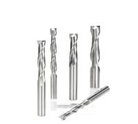 1pcs Sprial Milling Cutter 2 Flute Flat Bottom End Mill 3.175 4 6 8 10 12mm Shank Carbide CNC Router Bits Woodworking Tool(4x4x32x55L)