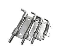 1pcs Spring Loaded Latches Barrel Bolt Latch Tone Door Cabinet Hinges Stainless Steel Hardware(3inch-Left)