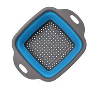 1PCS Square Collapsible Colander Kitchen Foldable Food Vegetable Fruit Strainers(Blue L)