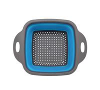 1PCS Square Collapsible Colander Kitchen Foldable Food Vegetable Fruit Strainers(Blue S)