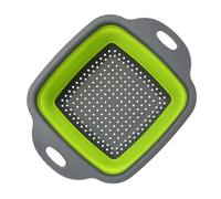 1PCS Square Collapsible Colander Kitchen Foldable Food Vegetable Fruit Strainers(Green L)