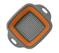 1PCS Square Collapsible Colander Kitchen Foldable Food Vegetable Fruit Strainers(Orange L)