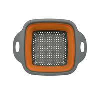 1PCS Square Collapsible Colander Kitchen Foldable Food Vegetable Fruit Strainers(Orange S)