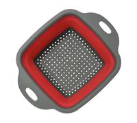 1PCS Square Collapsible Colander Kitchen Foldable Food Vegetable Fruit Strainers(Red L)