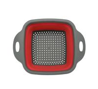 1PCS Square Collapsible Colander Kitchen Foldable Food Vegetable Fruit Strainers(Red S)