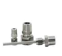 1pcs SS 304 Stainless Steel Pipe Fitting Double Ferrule Ring Compression Connector 6mm~25mm Tube to 1/8" 1/4" 3/8" 1/2" Male BSPT(Pipe 10mm,1/2")