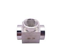 1pcs SS304 1/8" 1/4" 3/8" 1/2" BSP Female Thread 3 Way 304 Stainless Steel Tee Pipe Fitting Connector Adaptor(1")