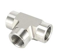 1pcs SS316 Female TEE NPT BSPT BSPT 1/8" 1/4" 3/8" 1/2" 3/4" 3 Way Connector 3000psig 20MPa Pipe Fitting Adapter Stainless Steel(Female NPT Tee,1/4")